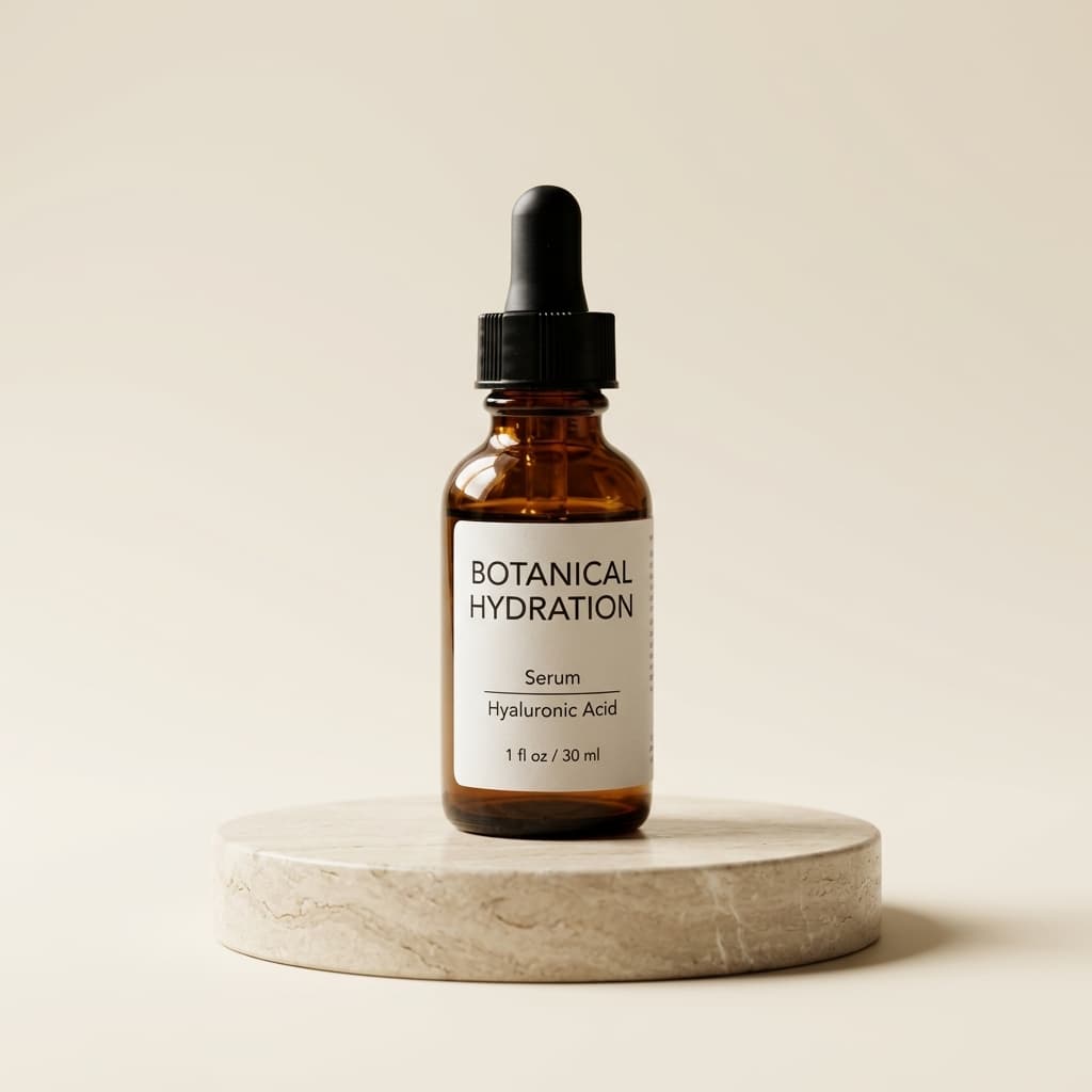 Podyum üzerinde serum ürün fotoğrafı